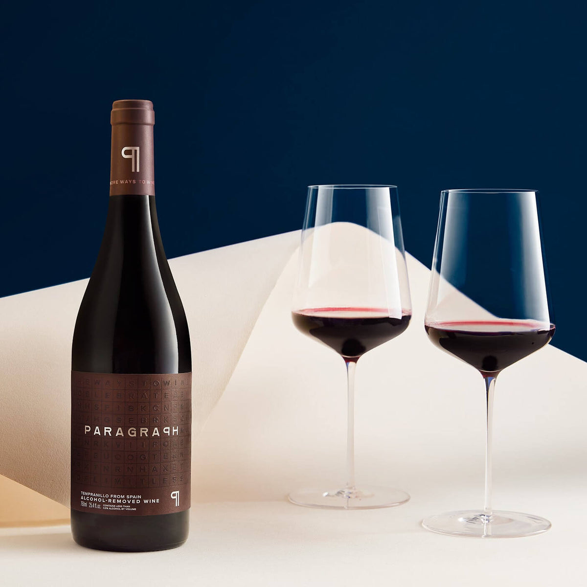 Paragraph Tempranillo bottle showing the front paper label